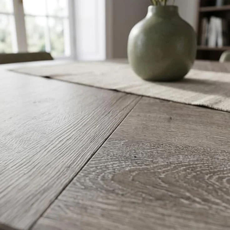 LITTLE TREE Runder Esstisch 120 cm, Esszimmertisch mit Holzsockel für 4–6 Personen, Kleiner Küchentisch im Minimalistischen Design, für Wohnzimmer Balkon Esszimmer, Grau – Bild 4