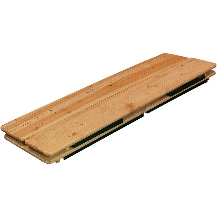 Casaria Bierzeltgarnitur, 3-tlg, Klappbar, Holz natur / Stahl grün, 75 x 46 x 170 cm – Bild 6