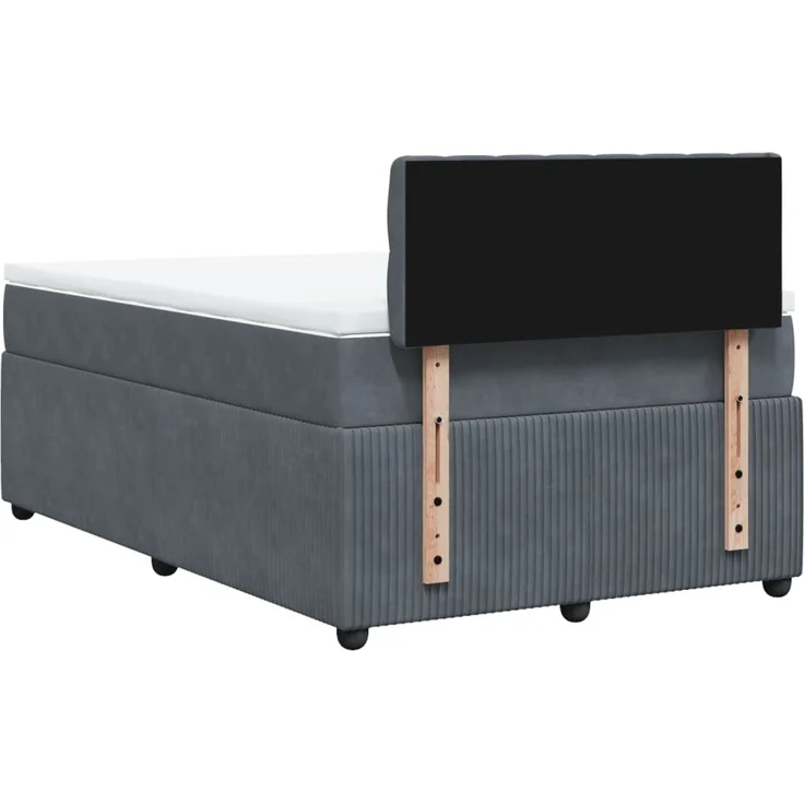 vidaXL Boxspringbett mit Matratze Dunkelgrau 120x200 cm Samt 3287717 – Bild 10