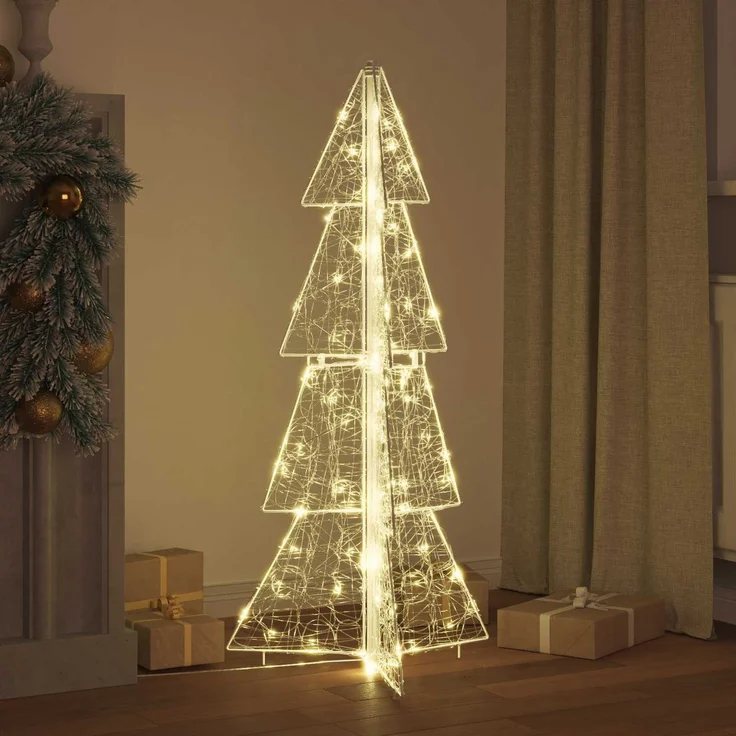 vidaXL Weihnachtsbaum Warmes Weiß 120 cm Acryl 100 LEDs 42019202 – Bild 3