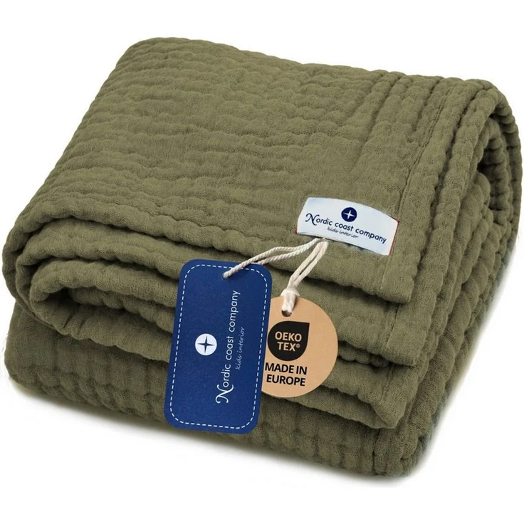 Babydecke Babydecke Musselin Kuscheldecke Puckdecke Baby & Neugeborene, Nordic Coast Company, Sommerdecke, Puck-u. Stilltuch, Einschlagdecke, Baumwolle atmungsaktiv – Bild 1
