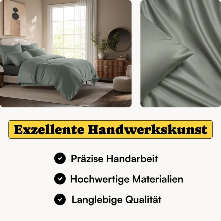Seralino Bettwäsche Set in Gr. 135x200, 155x220, 200x200 cm, 100% Lyocell (Tencel), Besonders weich & atmungsaktiv – aus natürlichen Eukalyptusfasern – Bild 2