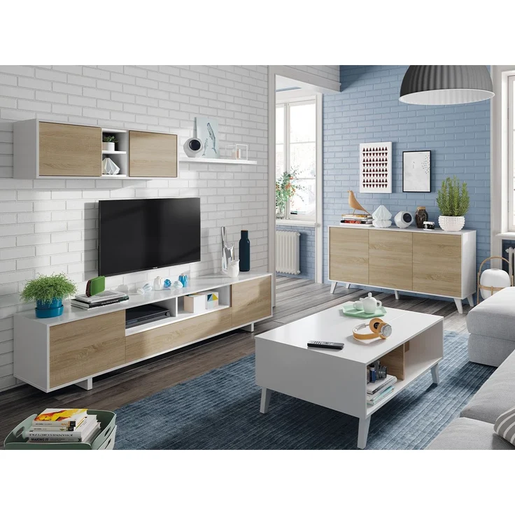Calicosy 'ZAIKEN PLUS' Couchtisch mit teilweise hochklappbarer Tischplatte L100 cm - Weiß – Bild 9