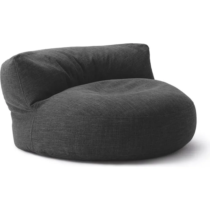 Lumaland 'Interior Line' Sitzsack-Sofa, Leinen Look and Feel, Indoor - Dunkelgrau, 90 x 50 cm, 320l