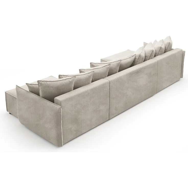 Wohnlandschaft mit Schlaffunktion MINEA Sofa U-Form in Stoff Poso Grün – Bild 2