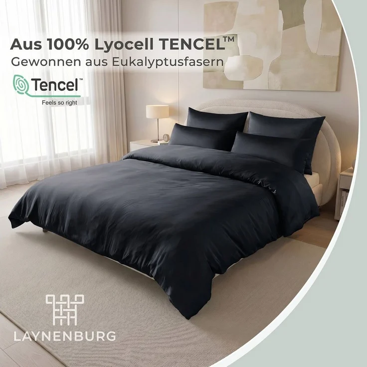 Laynenburg Bettwäsche Eukalyptus aus 100% Tencel Lyocell ab Gr. 135x200 – Bild 2