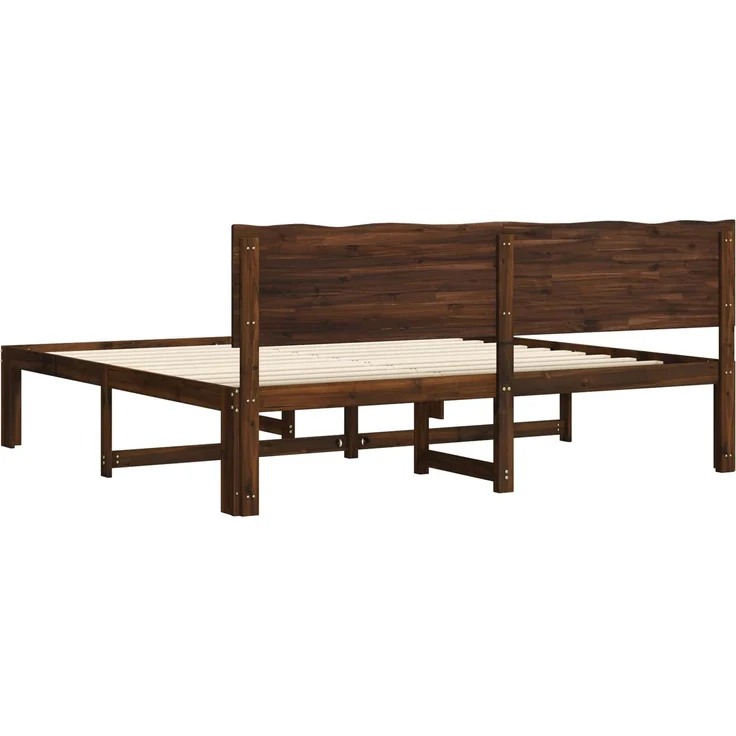 vidaXL Doppelbettgestell mit Kopfteil ROSTOCK Dunkelbraun 180 x 200 cm 3405455 – Bild 6