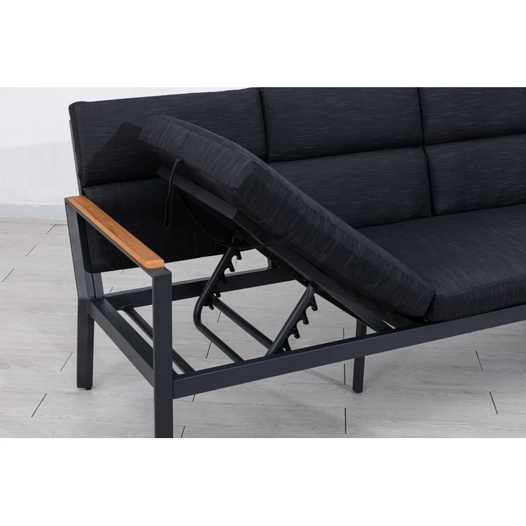 Gardissimo 'Nabari XL' Dining-Ecklounge mit Ecksofa, Bank, Tisch & Sessel, 10 Personen, Anthrazit / Braun, Rechts – Bild 9