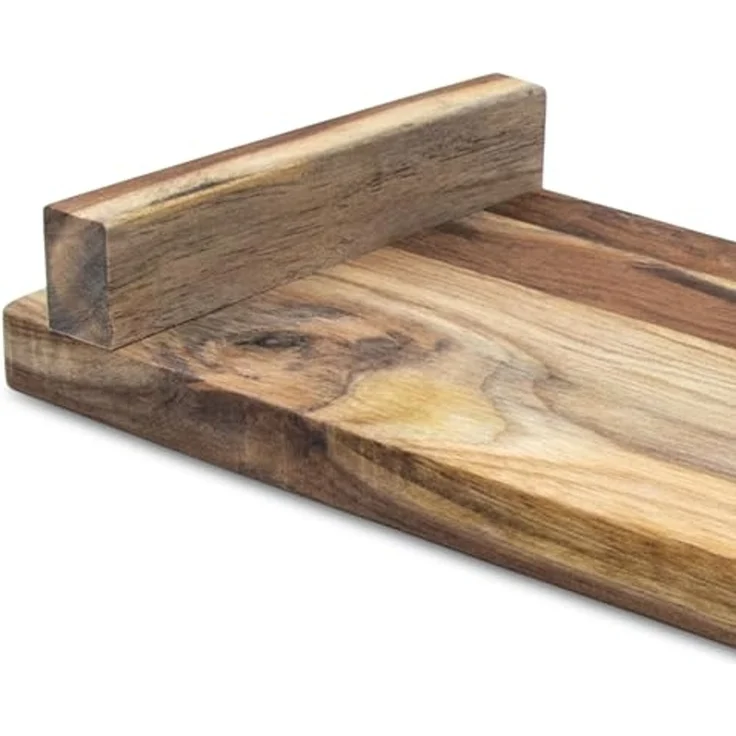 Spetebo Tablett Teakholz Dekotablett rechteckig mit Füßen, Teakholz, (Anzahl, 1-tlg, 1x Tablett), Naturprodukt – Bild 6