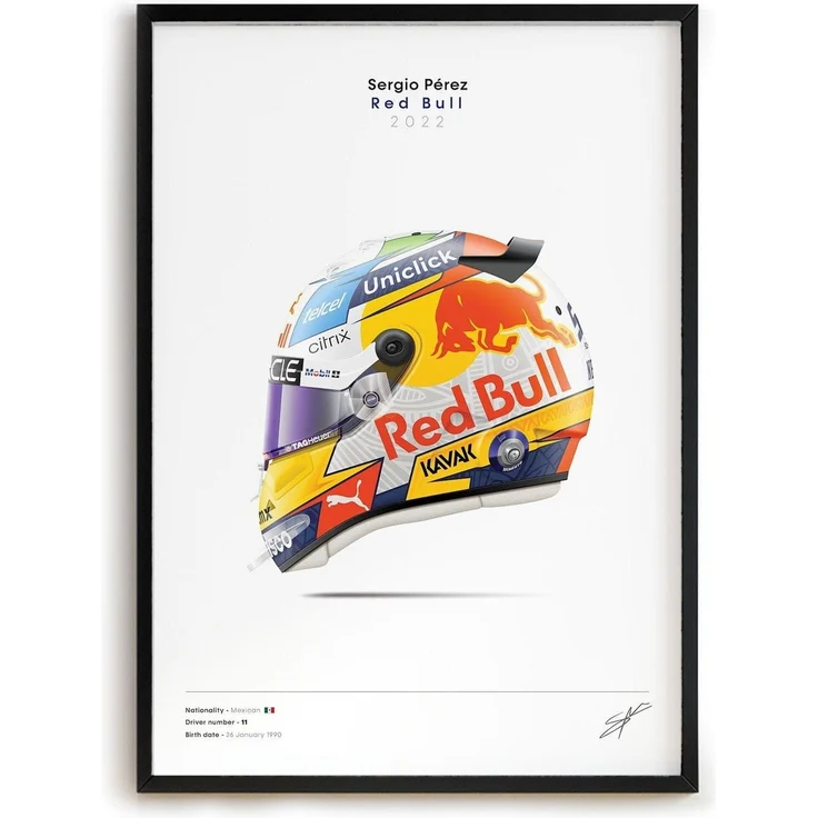 Poster Formel 1 Rennwagen Helm Rennfahrer Name Unterschrift · Deko Print ohne Rahmen - I Leclerc / 40x60 cm – Bild 10