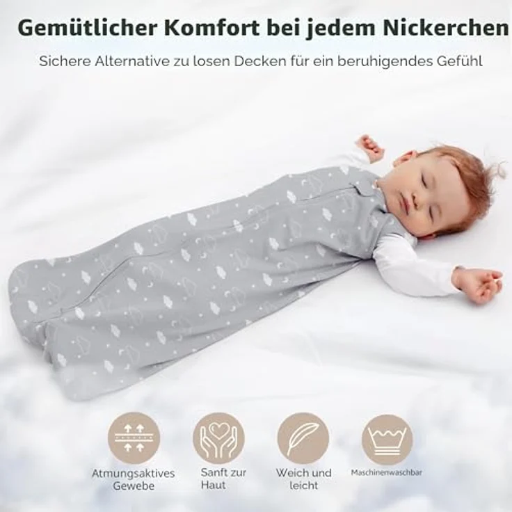 Mama Cheetah Baby Sleep Sack 2.5 TOG, Organic Cotton Baby Wearable Blanket with Two-Way Zipper, Swaddle Transition Sleeping Bag for Newborn Infant Toddler Boy Girl, 6-12 Months – Bild 7