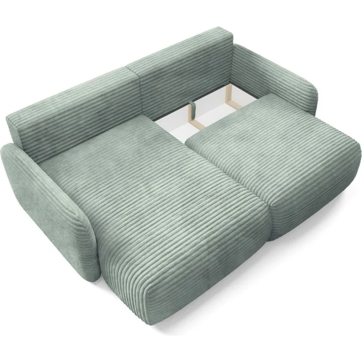 Ecksofa Schlafsofa Sofa SIMONE in Stoff Ambience Meeresgrün Ottomane Links – Bild 4