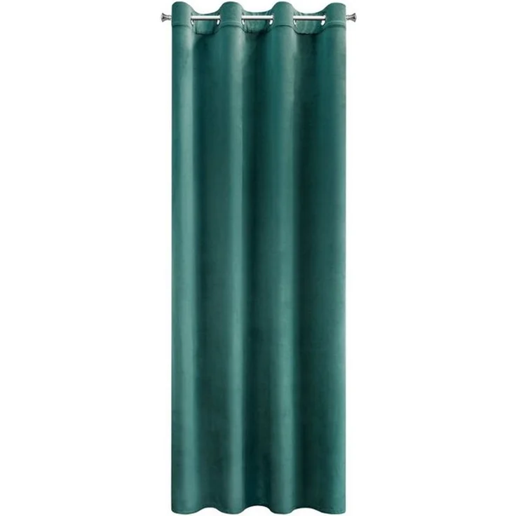 Design91 Samtvorhang, Ösen, Polyester dunkeltürkis, 140x250 cm – Bild 4