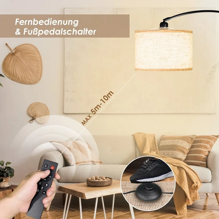 CCLIFE Bogenlampen Bogenlampe Stehlampe LED E27 Bogenleuchte Wohnzimmer – Bild 3