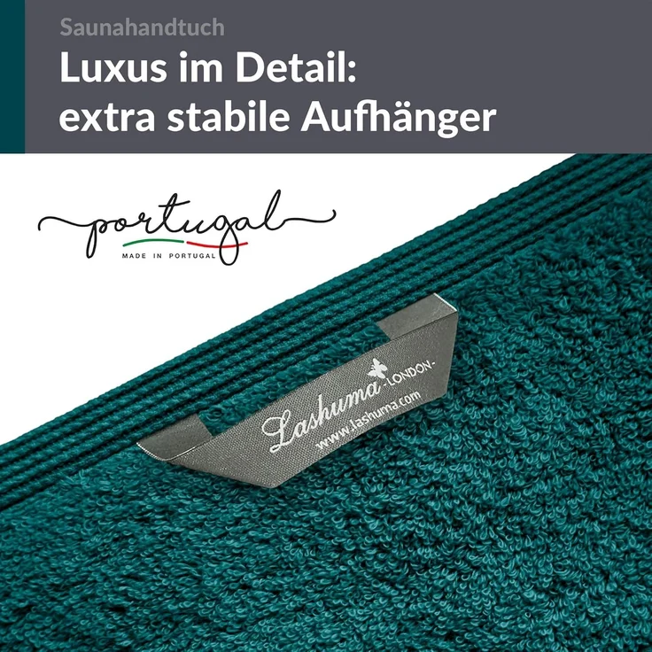 Lashuma Saunatuch London, Frottee (1-St), Badetuch extra lang 85x220 cm, Handtuch Wellness – Bild 3