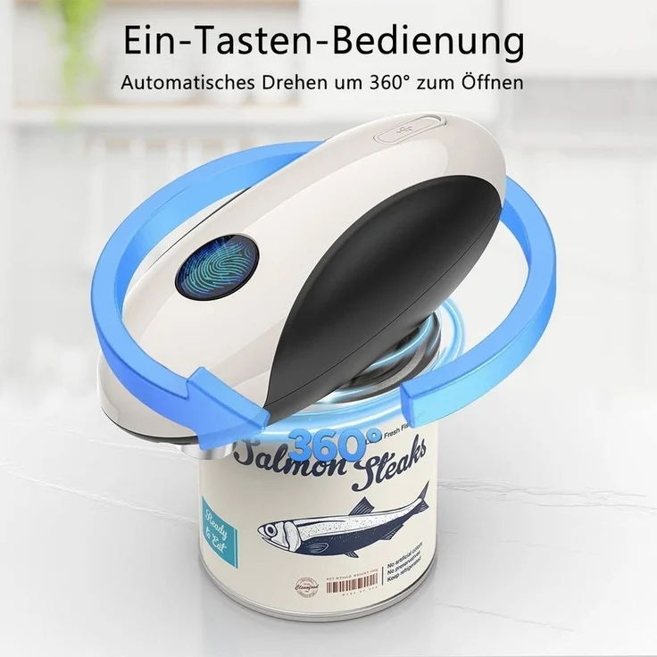 TUWENA Elektrischer Dosenöffner Elektrischer Dosenöffner, Automatischer One Touch Dosenöffner Kabellos – Bild 1