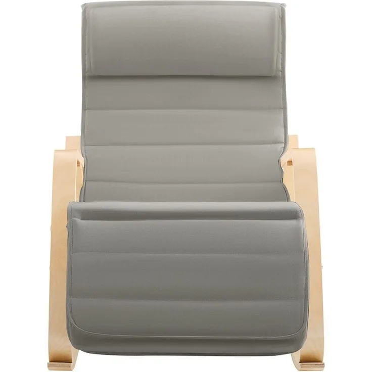 SoBuy FST16-DG Schaukelstuhl, Stoff, Lackiert, Dunkelgrau, 138 x 90 x 78 cm