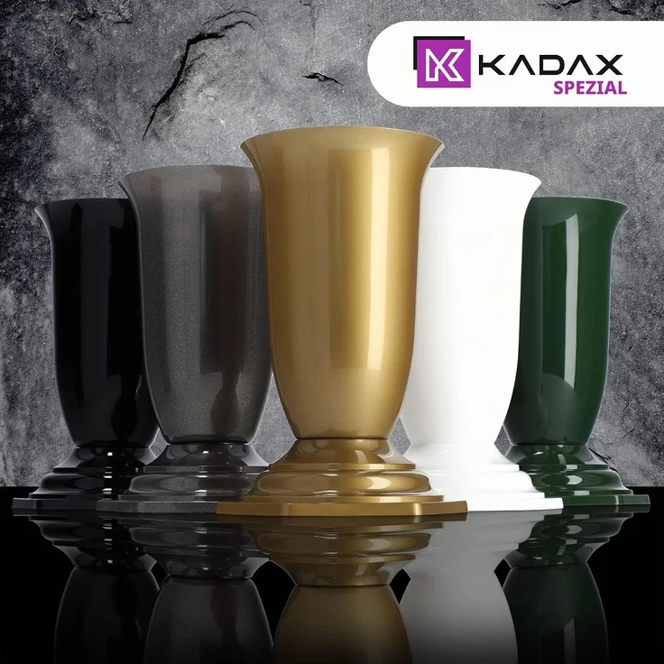 KADAX Vase, Fläschchen für Friedhofsgrab, goldener Grabstein, 29 cm – Bild 9
