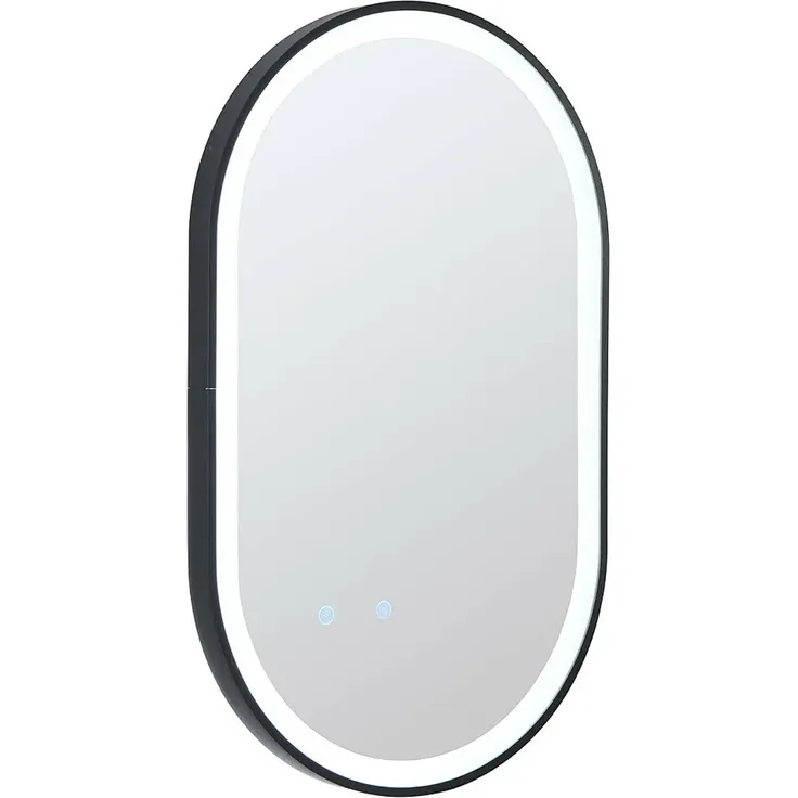 Vente-unique - ALARICO Badzubehör GlasMetall Schwarz - B 4,05 cm x H 80 cm x L 50 cm – Bild 3