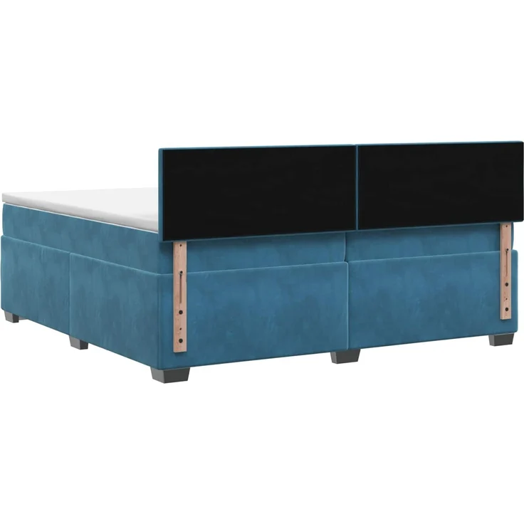 vidaXL Boxspringbett mit Matratze Dunkelblau 200 x 200 cm Samt 3450792 – Bild 8
