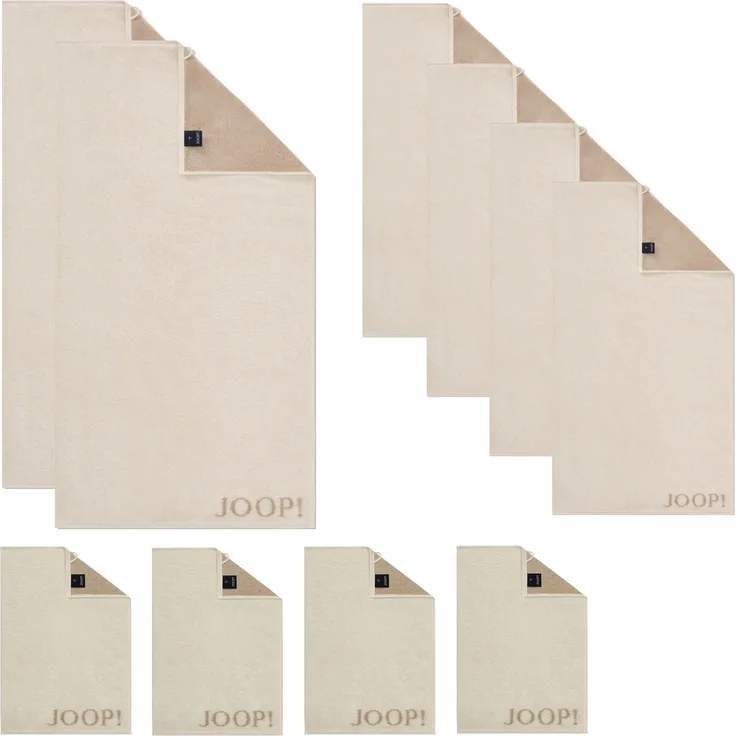 JOOP! 1600-76 Set 10-tlg. creme 2x Duschtuch 4x Handtuch 4x Gästetuch