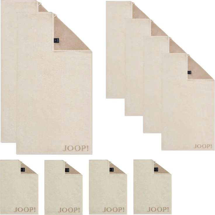 JOOP! 1600-76 Set 10-tlg. creme 2x Duschtuch 4x Handtuch 4x Gästetuch – Bild 1