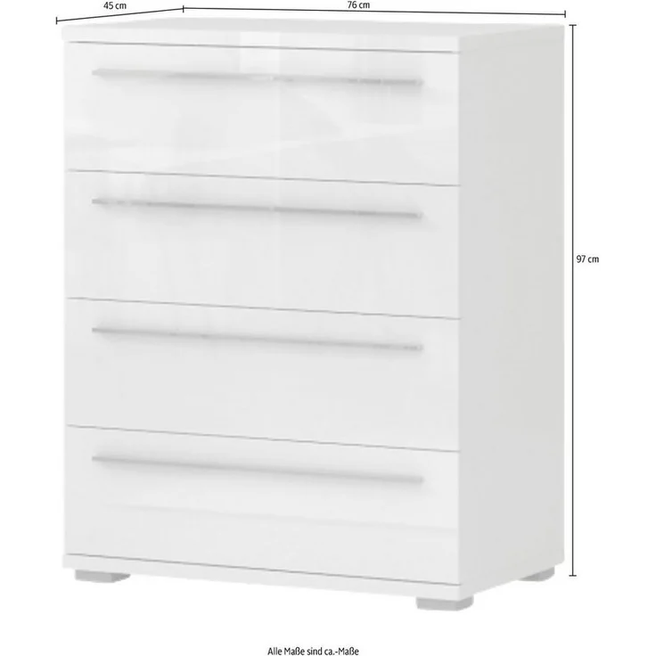 OTTO home Schubkastenkommode Piano, mit 4 oder 5 Schubladen, FSC-zertifizierter Holzwerkstoff, UV lackiert hochglänzend,Soft-Close Funktion, in 2 Breiten und 2 Höhen – Bild 2