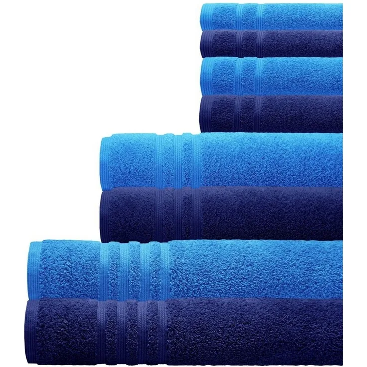 Lashuma Handtuch Set London, Frottee (Set, 8-St), Blaue Baumwollhandtücher im Handtuchset
