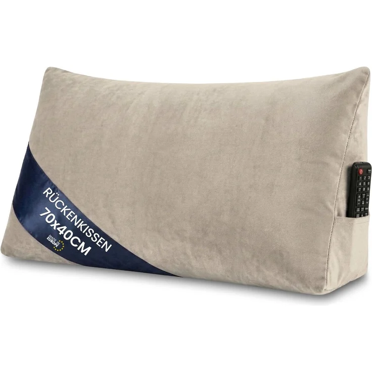 Amazinggirl Rückenkissen Keilkissen Cord Kissen 70x40 cm - Lesekissen für Bett Sofa und Couch – Bild 1