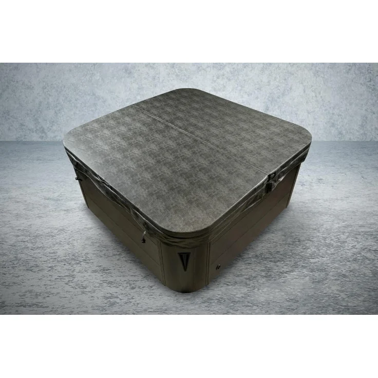 PureHaven Outdoor-Whirlpool 215x215 cm für 5 Personen mit 53 Massagedüsen Heizung Farblicht und Thermoabdeckung UV-Wasseraufbereitung 2 Liegeflächen – Bild 11