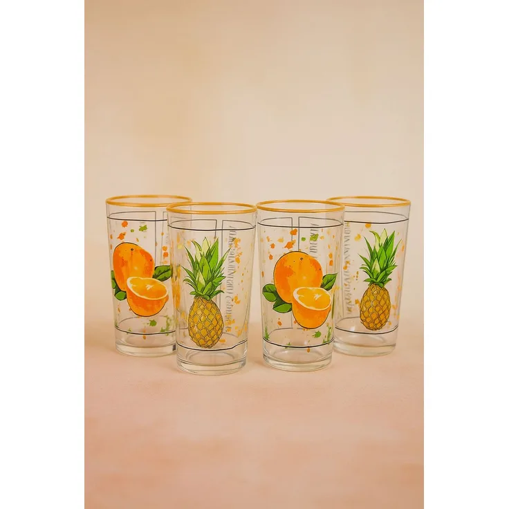 Hermia Concept 'TYRAKLE653' Gläser-Set (4-teilig), Mehrfarbig, 6 x 6 x 12 cm, 510 ml
