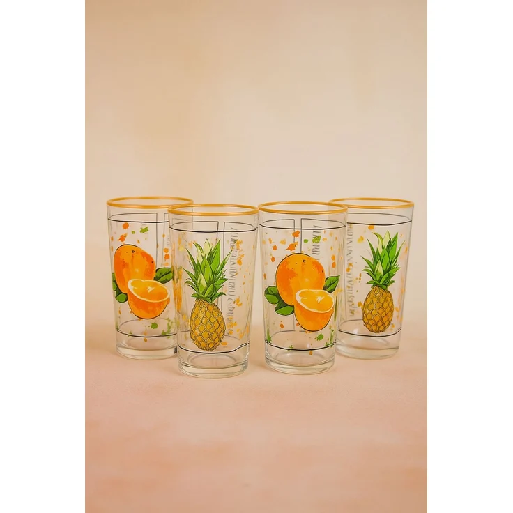 Hermia Concept 'TYRAKLE653' Gläser-Set (4-teilig), Mehrfarbig, 6 x 6 x 12 cm, 510 ml – Bild 1