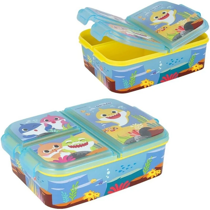 Baby Shark Kinder Brotdose – Lunchbox mit 3 Fächern & tollem Design – Bild 1