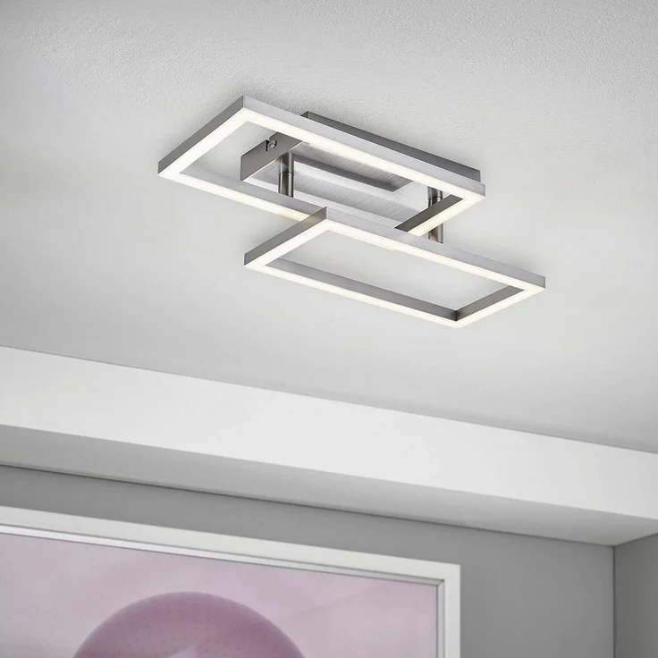 MeLiTec LED Deckenleuchte D127, LED fest integriert, warmweiß, aus Metall, schwenkbare Rahmen, warmweiß, eckig, moderne Deckenlampe – Bild 5
