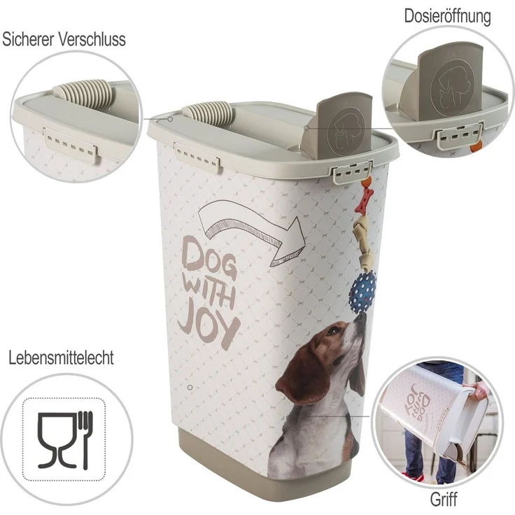 Rotho Tierfutterbehälter Cody 50 l für Hunde Dog with Joy – Bild 2