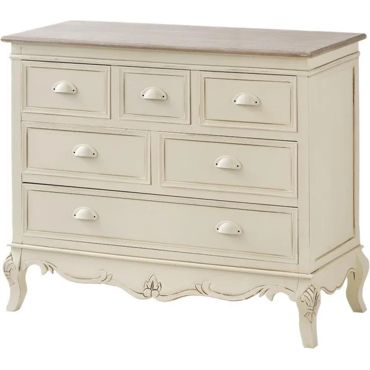 Livin Hill Kommode Rimini Creme, hellbraune Spitze RI024