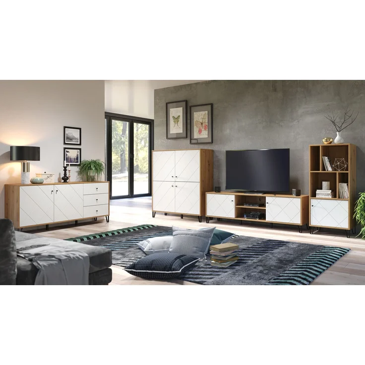 Trendteam 'Touch' Sideboard mit Soft-Close, Eiche Artisan weiß matt, 183 x 76 x 40 cm – Bild 18