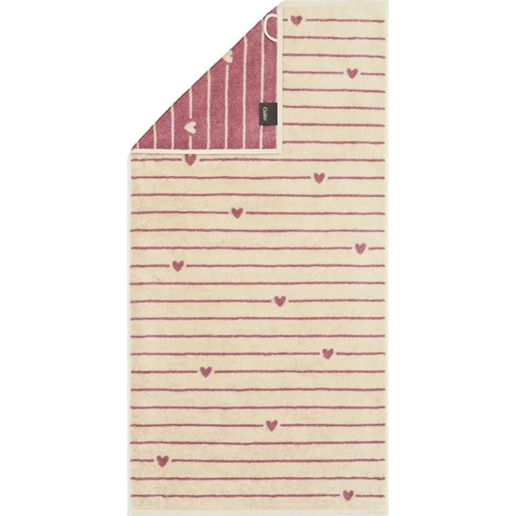 2 Stück Cawö Handtuch 50x100 cm Heart Beats Line beere Herzen rosa 6276-32 – Bild 4