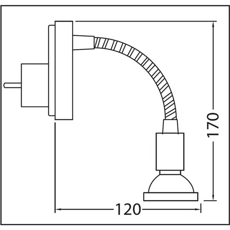 TRANGO LED Steckdosenleuchte, 11-055 Steckerleuchte im Anthrazit-Schwarz Steckerlicht *FLEXI* Nachtlicht inkl. je 1x GU10 3000K warmweiß LED Leuchtmittel Chrom Ring, ON/OFF Schalter Leselampe, Wandlampe, Küchenlampe – Bild 4