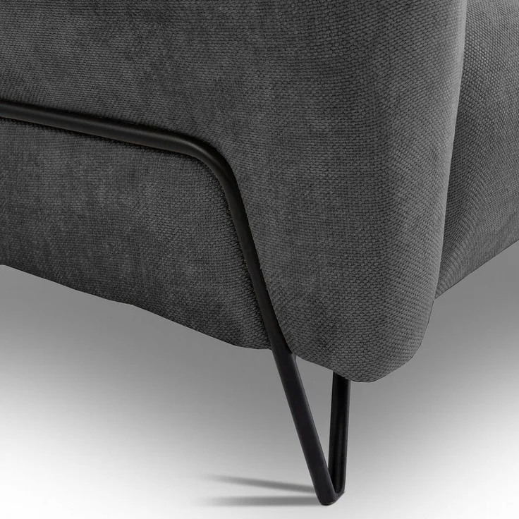 Beautysofa Sessel mit Metallbeine in schwarzer VOLARE (modernes Design, Rücken mit Hauptstoff), viele Farbvarianten, auch im Set mit Sofas erhältlich – Bild 2