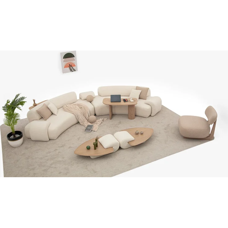 Ecksofa "Olympia" + Sessel-Beige – Bild 2