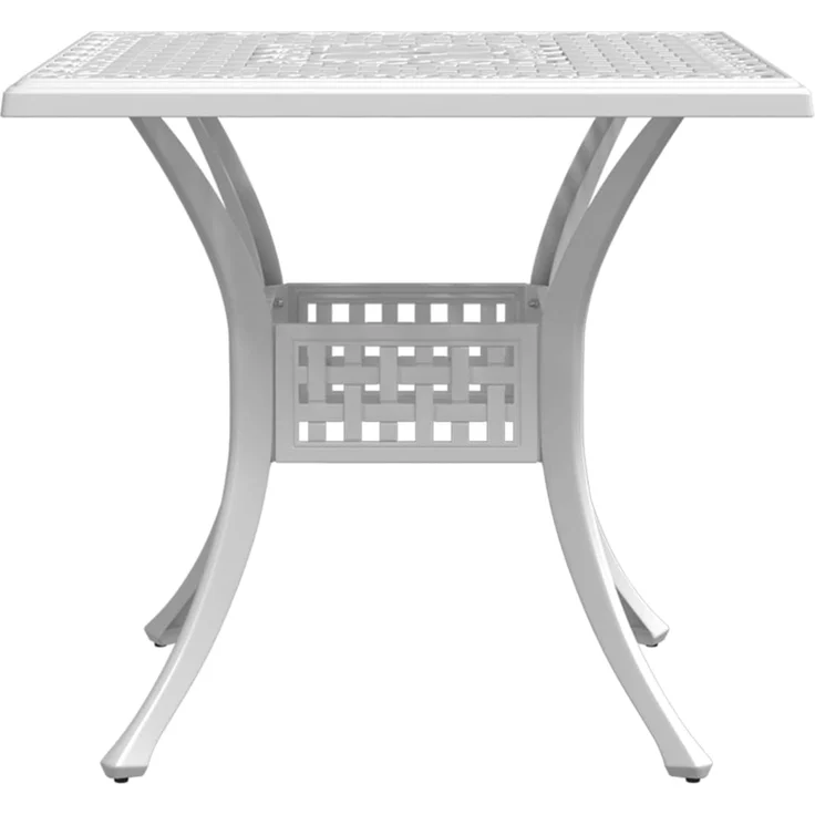 Gartentisch, Balkontisch, Beistelltisch Weiß 80x80x75 cm Aluminiumguss – Bild 6