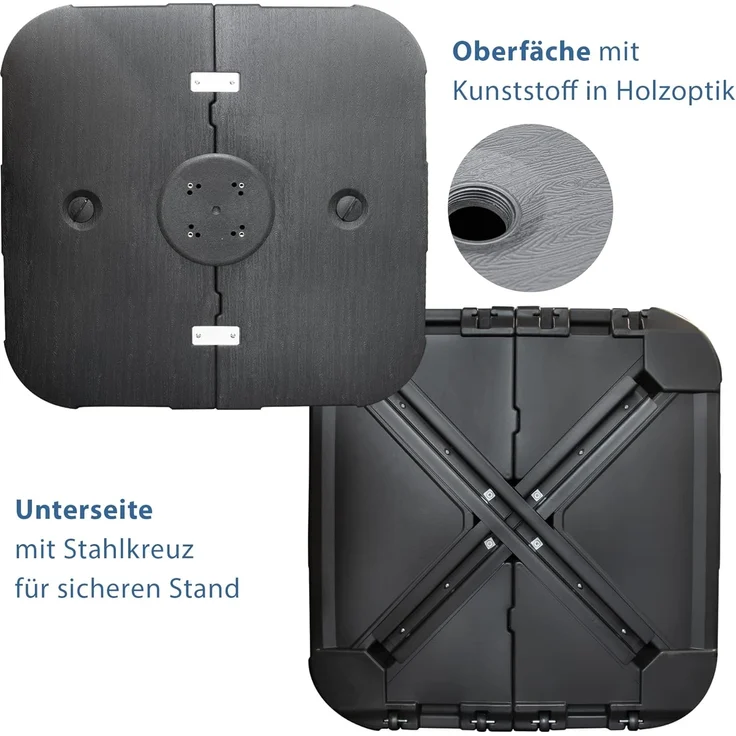 osoltus Schirmständer für Ampelschirm befüllbar mit Wasser Sand 150kg rollbar – Bild 7