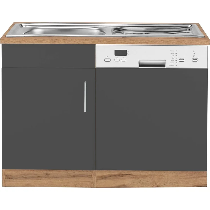 KOCHSTATION Spülenschrank KS-Colmar 110 cm, Front und Sockelblende für teilintegrierten Geschirrspüler – Bild 2