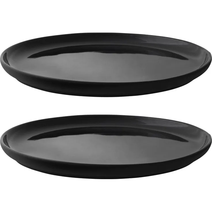 Stelton Theo Teller 2er-Set, Speiseteller, Geschirr, Steingut, Schwarz, 22 cm, x-640