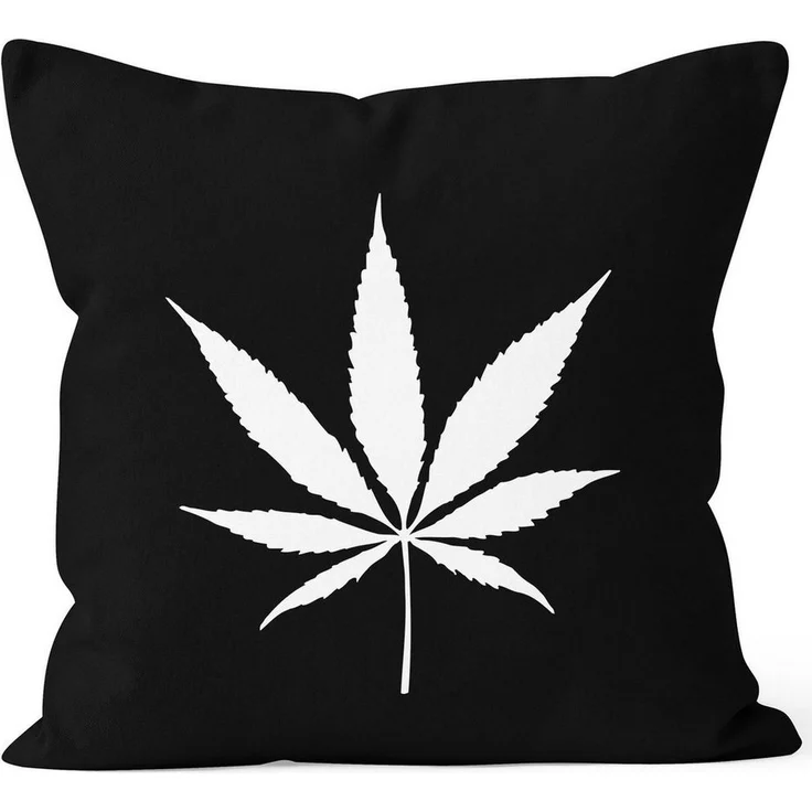 MoonWorks Dekokissen Kissenbezug 40x40 Dope Weed Hanf Blatt Marijuana Leaf Kissen-Hülle Moonworks® – Bild 1