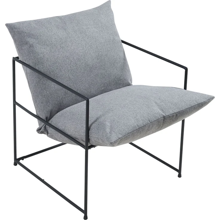 Sessel Utsjoki 90x61x70 cm Schwarz/Dunkelgrau [en. casa] – Bild 4