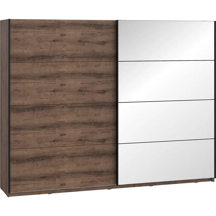 Kleiderschrank >Jacky< in Script-Schlammeiche/Spiegel B/H/T ca. 269,9x209,7x61,2cm – Bild 3