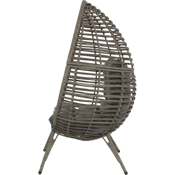 Lesli Living Relaxsessel CHILL Garten Stuhl Sitzei Egg Polyrattan Grau – Bild 3