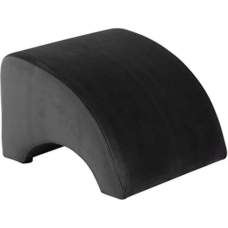 Brandford Hocker Samtvelours Schwarz Kunststoff